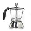 Clear Moka Coffee Maker with Hand Grinder and Filter