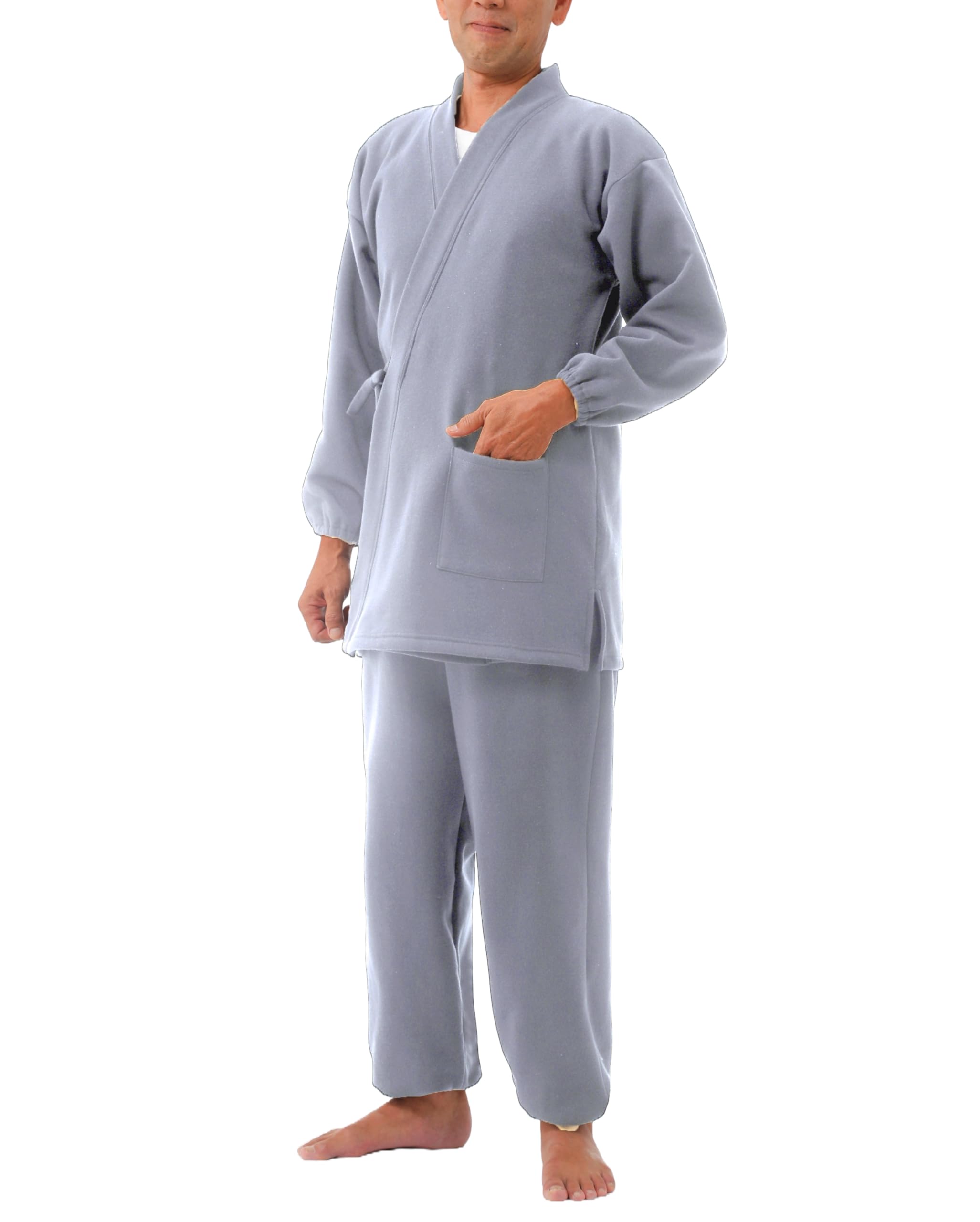 

Комплект Самуэ Джинбей Вязаный Верх и Низ для Осени и Зимы с Эластичными Рукавами и Подолами [Little Island] Мужской на Флисовой Подкладке (Серый/LL-3L) серый