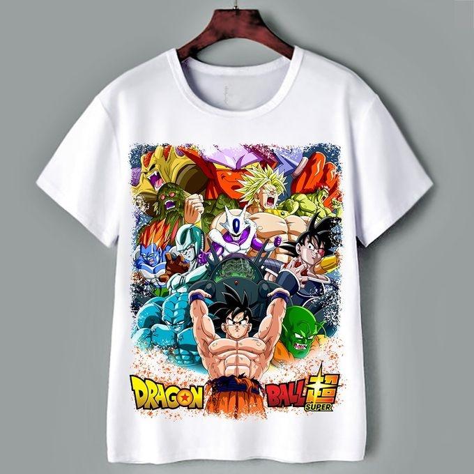 

Summer 2026 Dragon Ball Classic Villain Wukong Group Photo Theme 100 Cotton Printed Loose Tshirt for Boys and Girls S