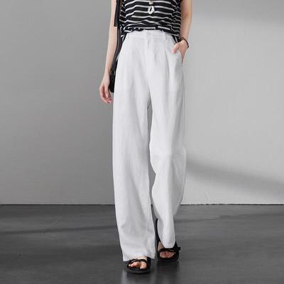 SOFSIL Damen Leinenmischung High-Waist Weite Hosen