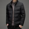 Nuovo Stile Invernale da Uomo Stile Sottile Corto con Collo Rialzato Spesso Bello Casual Giacca in Piuma d'Anatra Bianca per Giovani e Mezza Età