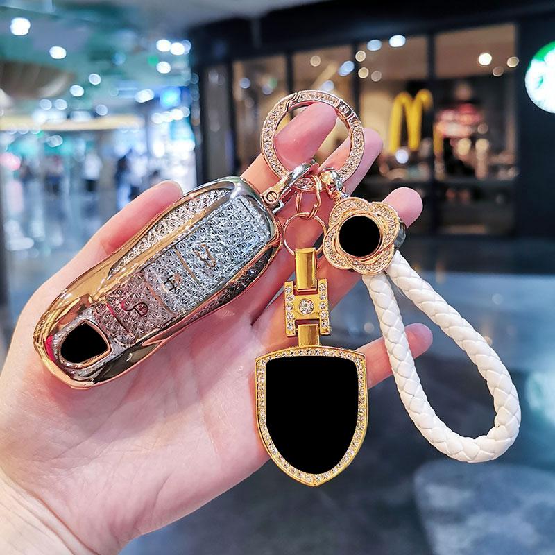 AABKT1 Car key case cover shell for Porsche Cayenne Panamera Macan taycan 911 718 macan car key bag cars accessories key accessories