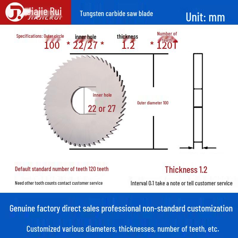 Tungsten Carbide Circular Saw Blade Milling Cutter for Slotting - Outer Diameters: 20/30/40/60/80/100