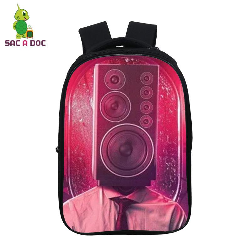 Skibidi Toilet Toilette Mann Schultasche 3D Vollfarbdruck Rucksack