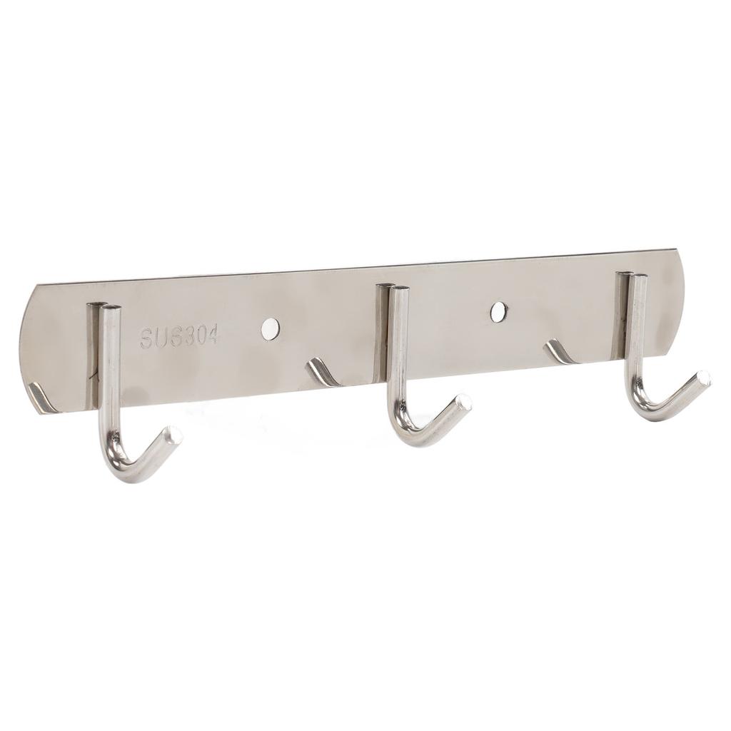2 Pcs Wall Mounted Hook Rack Stainless Steel Brushed Finish Space Saving Wall Coat Hook for Kitchen