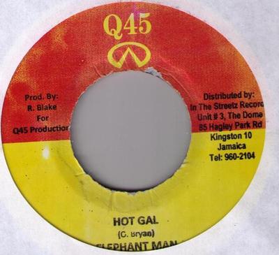 7inch Record ELEPHANT MAN - Hot Gal NONE Q45 2008 Jamaica Reggae, Ska & Dub Used