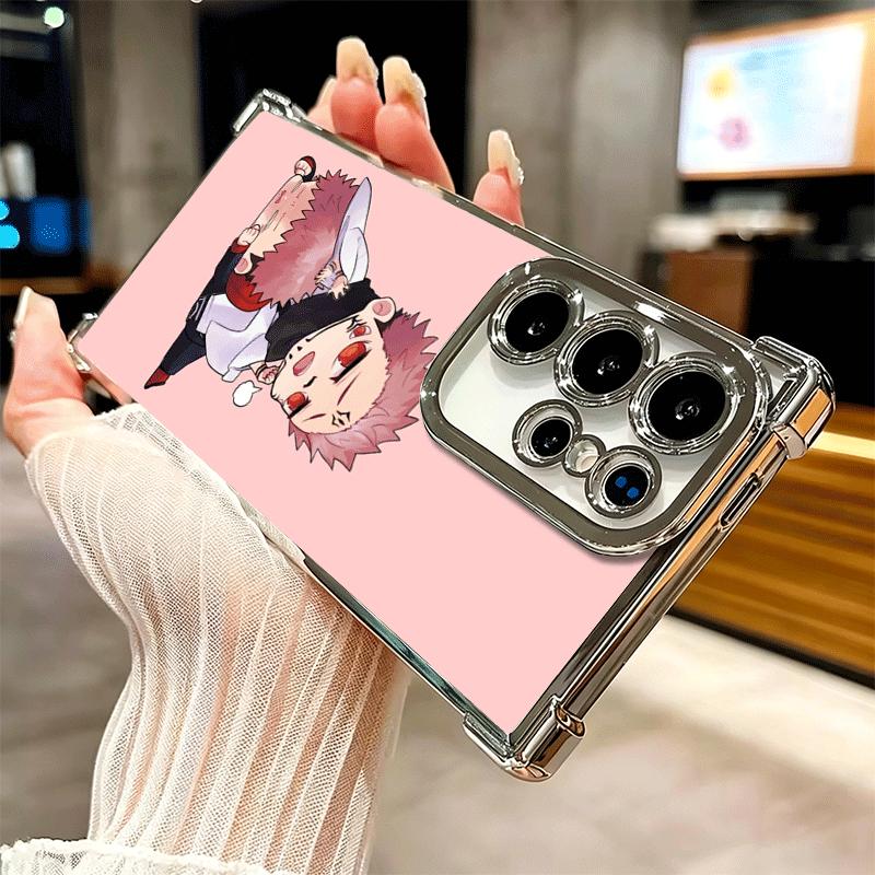 Cartoon Cute JUJUSU Anime Soft Phone Case For Samsung Galaxy S26 Ultra S25 Edge S24 FE S23 Plus S22 S21 + S20 Plating Anti-Fall