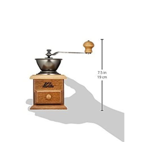 Kalita Coffee Mill, Wooden, with Durable Cast Iron Cutter, Mini Mill, Adjustable Coarseness, #42005, Hand Grinder, Manual, Perfect for Beginners, Smal