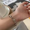 New Silver Love Adjustable Bracelet for Women Girl Elegant Vintage Geometric Lucky Punk Jewelry Bracelet Party Birthday Gifts