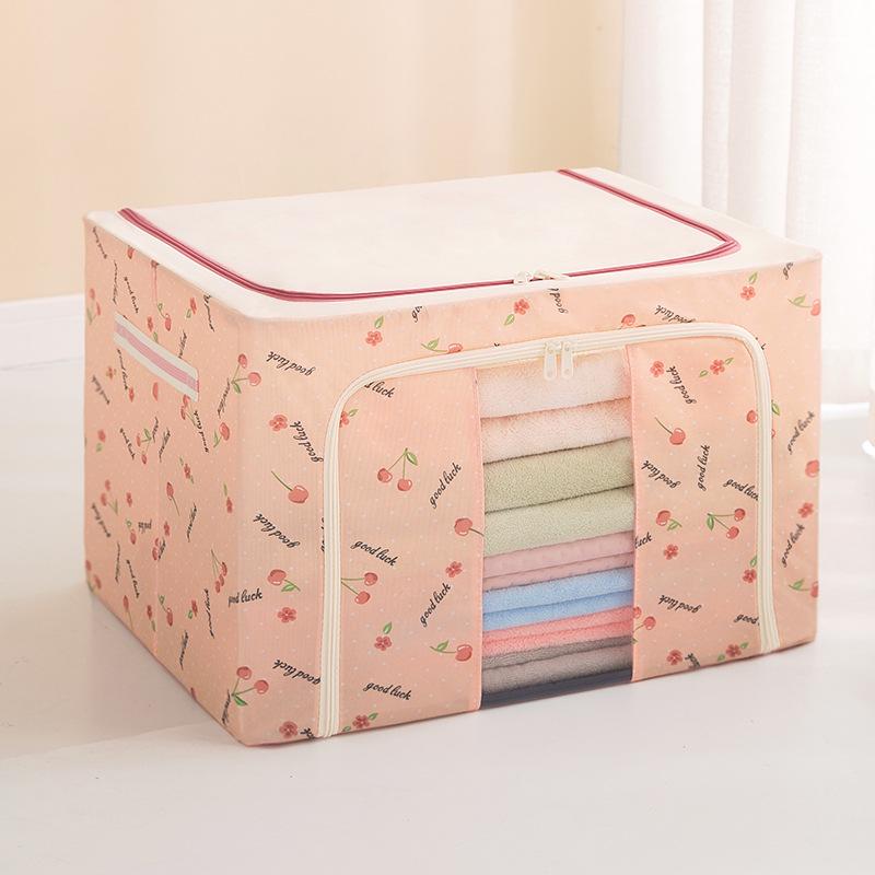 Steel Frame Waterproof Clothes Storage Box - Large Transparent Moisture-Proof Organizer for Quilts
