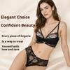 Set Lingerie Sexy Sottile in Pizzo Francese, Set Reggiseno Minimizer Anti-Caduta per Donne con Seno Abbondante