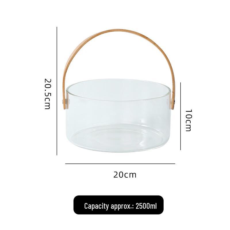 Nordic Glass Fruit Basket with Handle