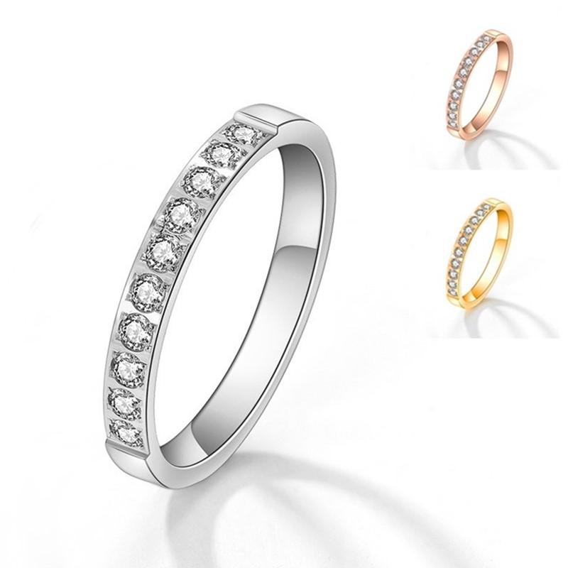 

Stainless Steel Half Eternity Band Pave Setting CZ Wedding Ring for Women Girl Size 4-10 4 золотой