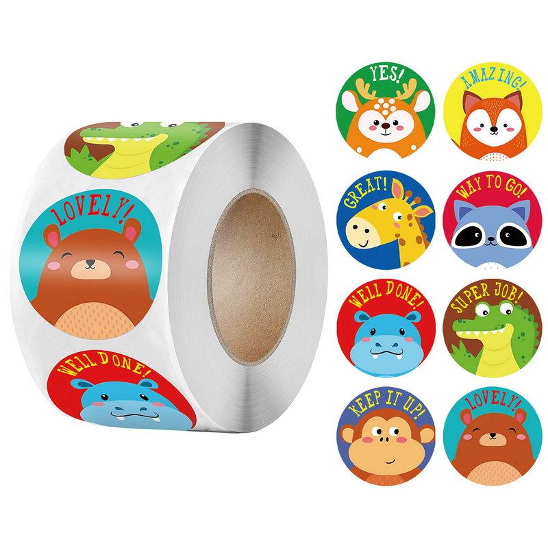 Wholesale Animal Stickers Loved By Children Early Childhood Encourage Reward Brave Favorite Cute Adhesive Labels 100Pcs