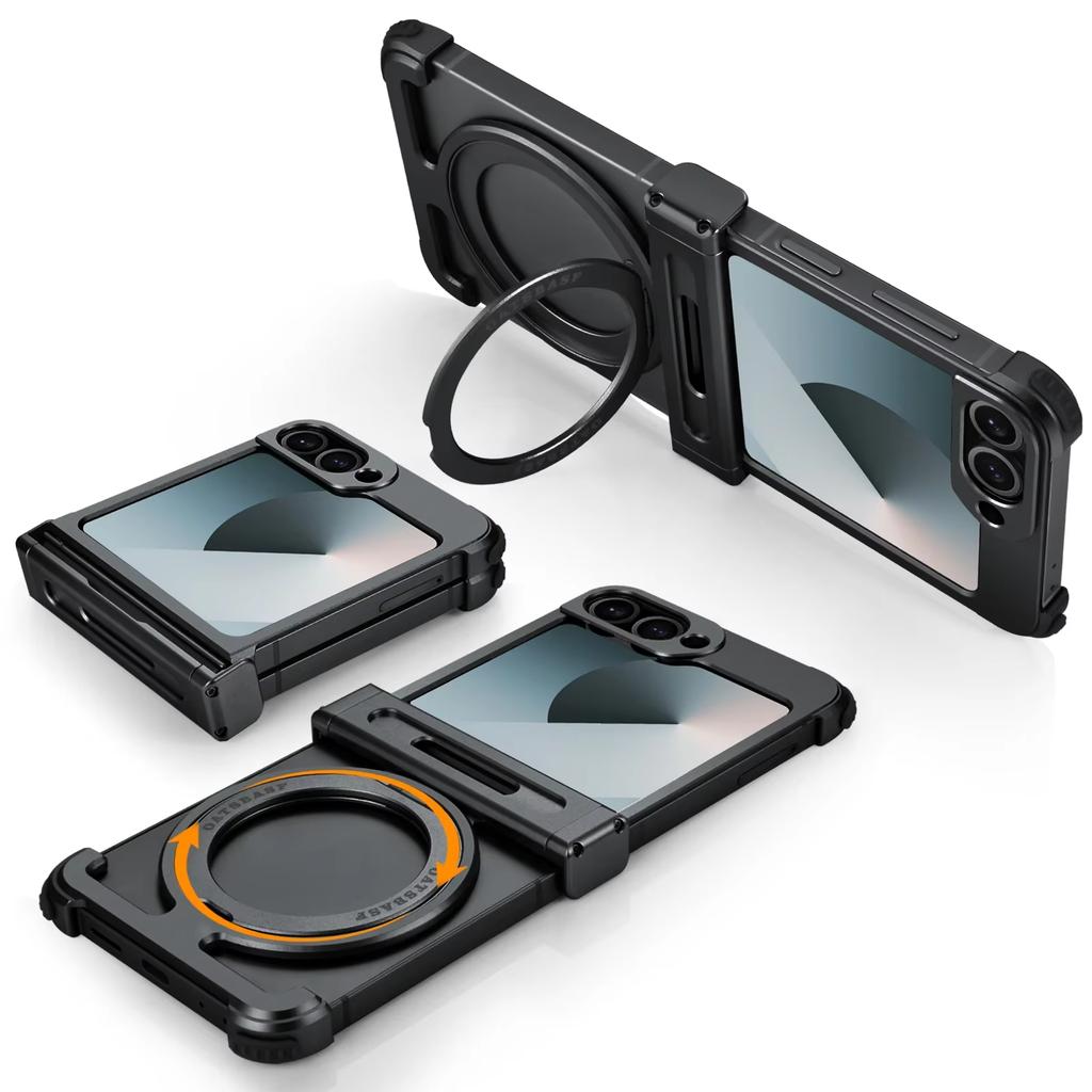 Eary for Samsung Galaxy Z Flip 7 6 Case for MagSafe 360°Rotatable Magnetic Kickstand Wireless Charging Anti Scratch Phone Cover