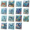 Nautical Style Home Ornament Ocean Faux Pearl Painting Kit, Marine Life 3D Art DIY Decorative Bead Picture Set Sea Turtle Fish Craft for Adults,