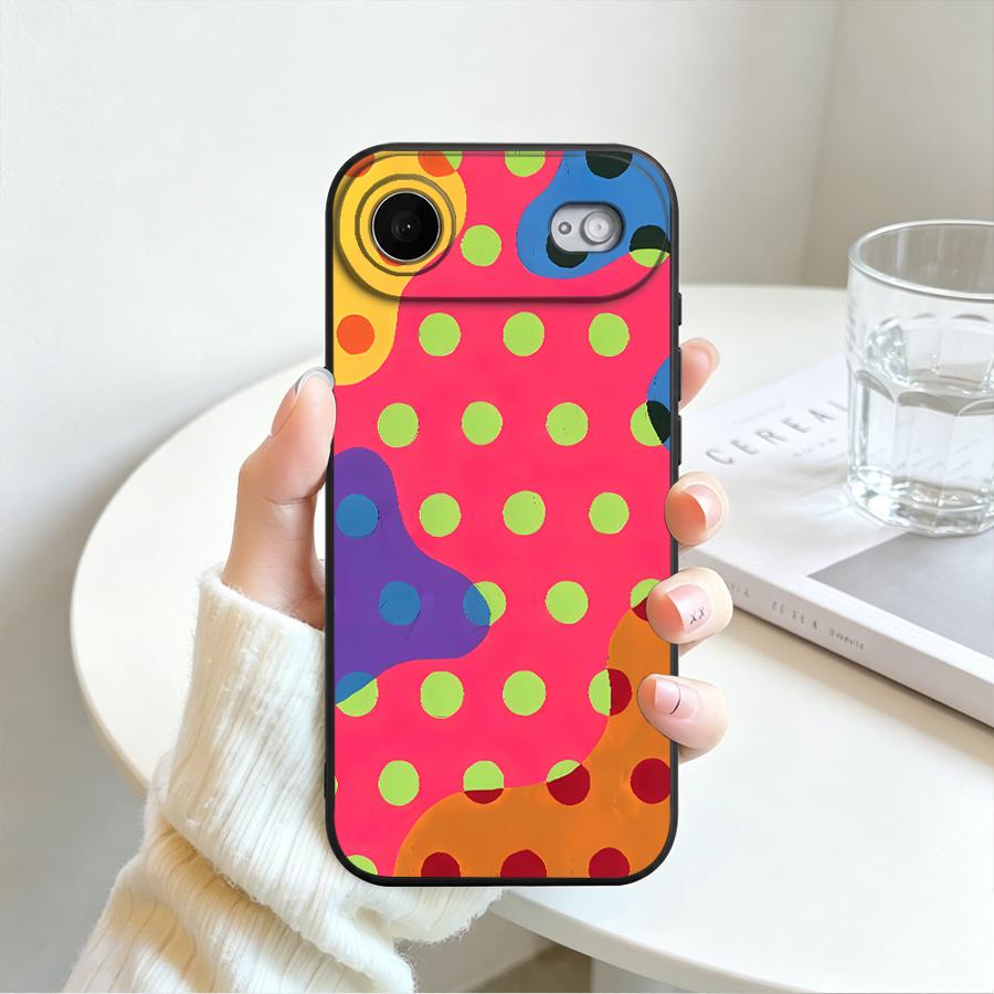 Black Dot Grid Phone Cover Case for Apple iPhone 17 18 Pro Max 15 Plus 16 18 XS XR 17e 16e 12 14 Air 13 Mini 7 8 11