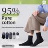 Herren Sommersocken, Leicht, Reine Baumwolle, Wadenlang - Klasse 10A, Antibakteriell, Geruchsresistent, Schweißabsorbierend, 100% Baumwolle, Business-Socken für Herren