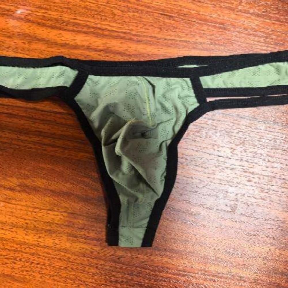 Breathable Hollow Men's Thongs Ultra-thin Briefs Men's Underwear Low Waist Mesh Underpants Summer