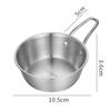 Round Rice Wine Bowl with Handle Stainless Steel Household Food Sauce Bowls Cups Tableware Dinnerware Kitchen Utensils