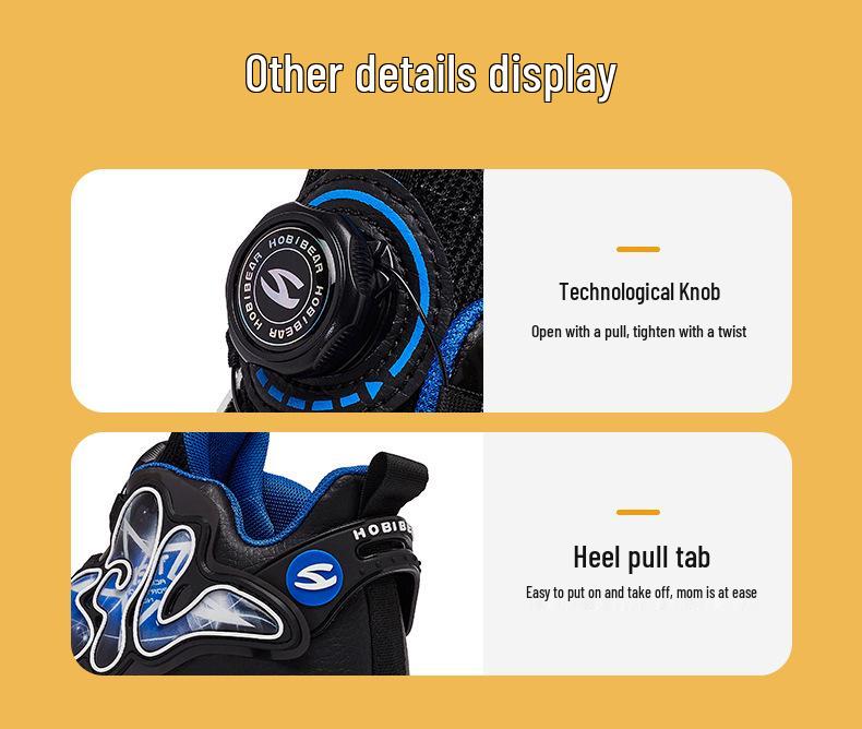 Happy Bear Leather Children's Basketball Shoes - Outdoor Sports & Daily Wear for Boys