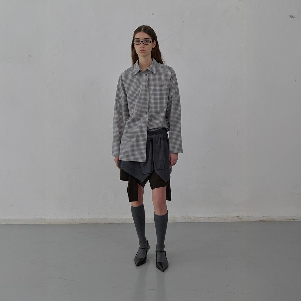 LCDC™ Tied Detail Layered Knit Skirt (Melange Grey)