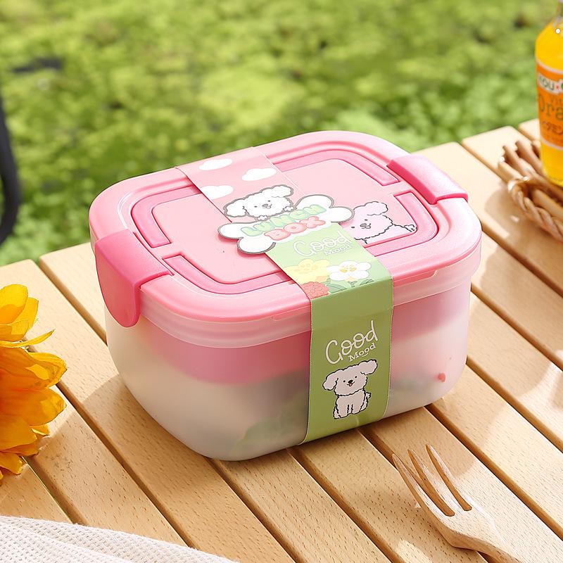 Portable Microwave-Ready Bento Box with Compartments for Students - Fresh-Keeping Salad & Snack Container