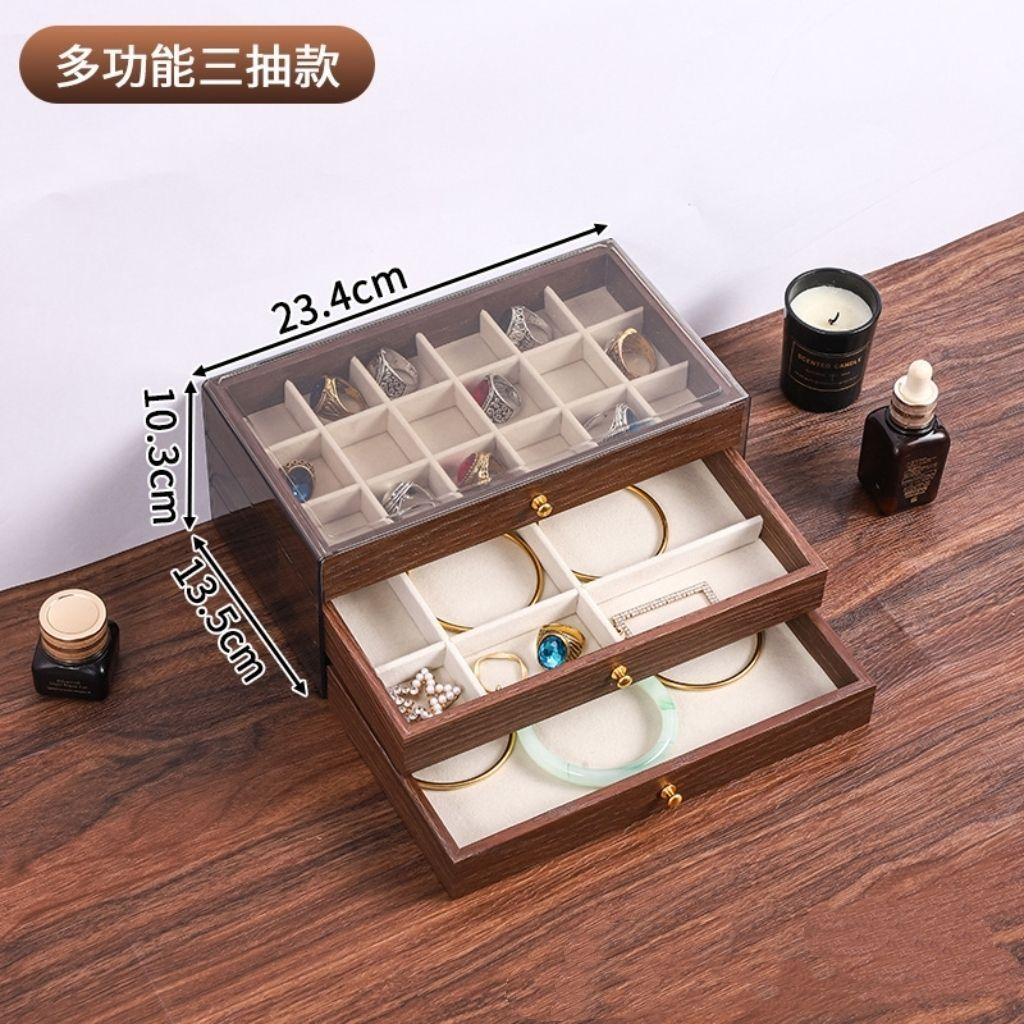 

Exquisite Walnut Storage Box Ring Necklace Bracelet Jewelry Earrings Stud Earrings Multi Layer Jewelry Box Home Organizer