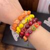 3D Fruit Beaded Bracelet Hypoallergenic Resin Hand Chain for Women Summer Seaside Trip Jewelry Accessories