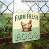 2D Flat - 1pc, Vintage Metal Aluminum Sign, Outdoor Plaque & Wall Decor, Fresh Farm Eggs Sign, Rustic Kitchen Decoration, Cottage Wall Art, Market