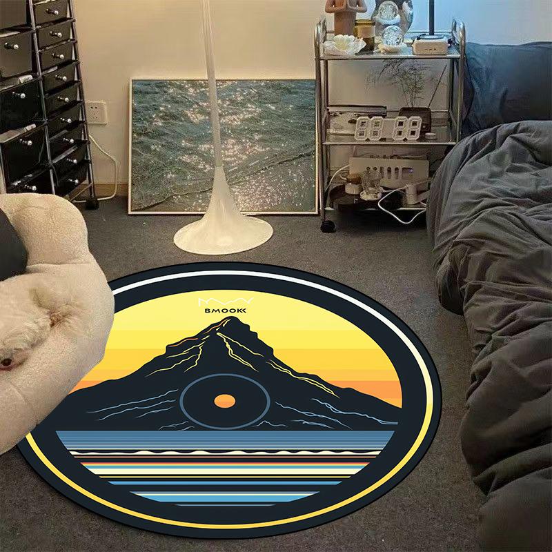 Modern CD Record Round Carpet Comfort Soft Bedroom Decoration Rug Customizable Living Room Sofa Area Rug Washable Chair Mat