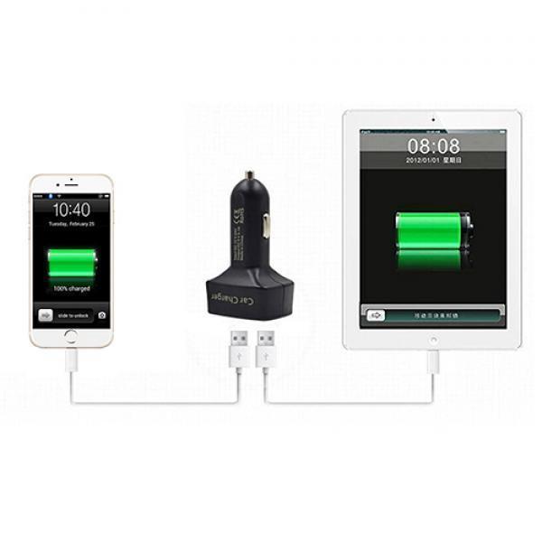 Car Charger 4 In 1 Dual 3.1A USB Voltage Current Meter Tester Bullet Adapter For iPhone Samsung Huawei