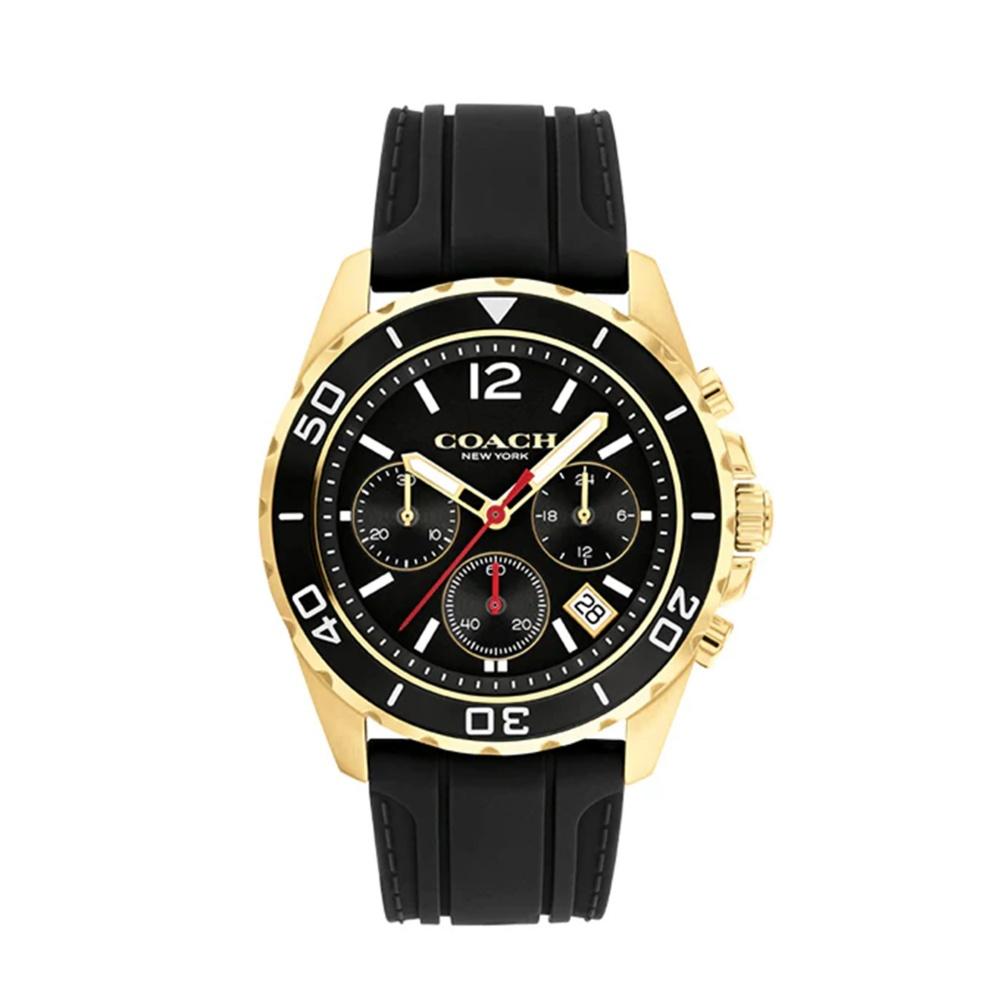 

Coach Мужские часы Kent Силиконовый ремешок Черный 14602564 чёрный