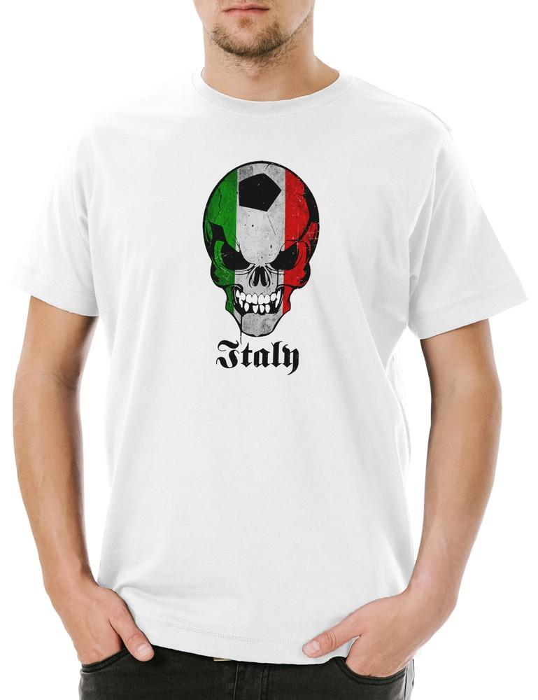 

Classic Italy Football Skull Flag Men s T-Shirt Hooligan Skull Banner Flag 3XL