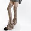 Ribbed Knit Slimming Thigh High Long Socks Elegant Solid Color Designs Flared Over Knee Leg Warmers Stockings for Women