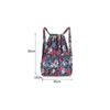 WTEMPO Printed Beach Casual Nylon Drawstring Backpacks Women's Four Seasons Outdoor Sports Bags Mommy Bags Large Capacity Lightweight Travel Backpacks