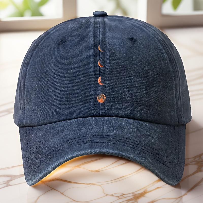 Adjustable Washable VintageStyle Trucker Baseball Cap with a Trendy And Unique Design Featuring a Print of a Blood Moon