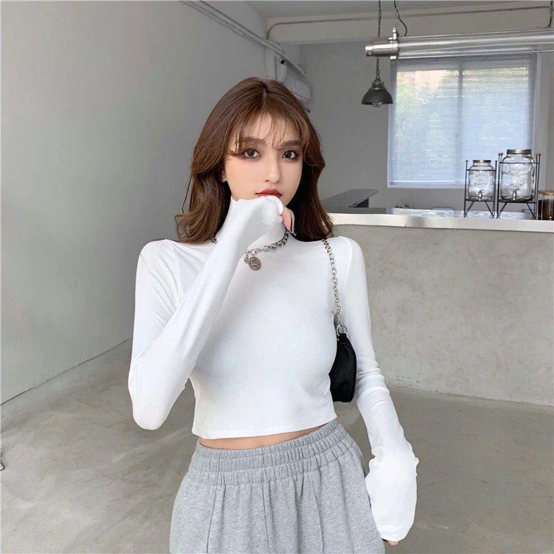 Cropped Tops Ženy Rolák Svetr Dlouhý rukáv Bodycon Sexy svetr Pletené zboží Černá Bílá Svetr Podzim Zima Ženy Topy Oblečení