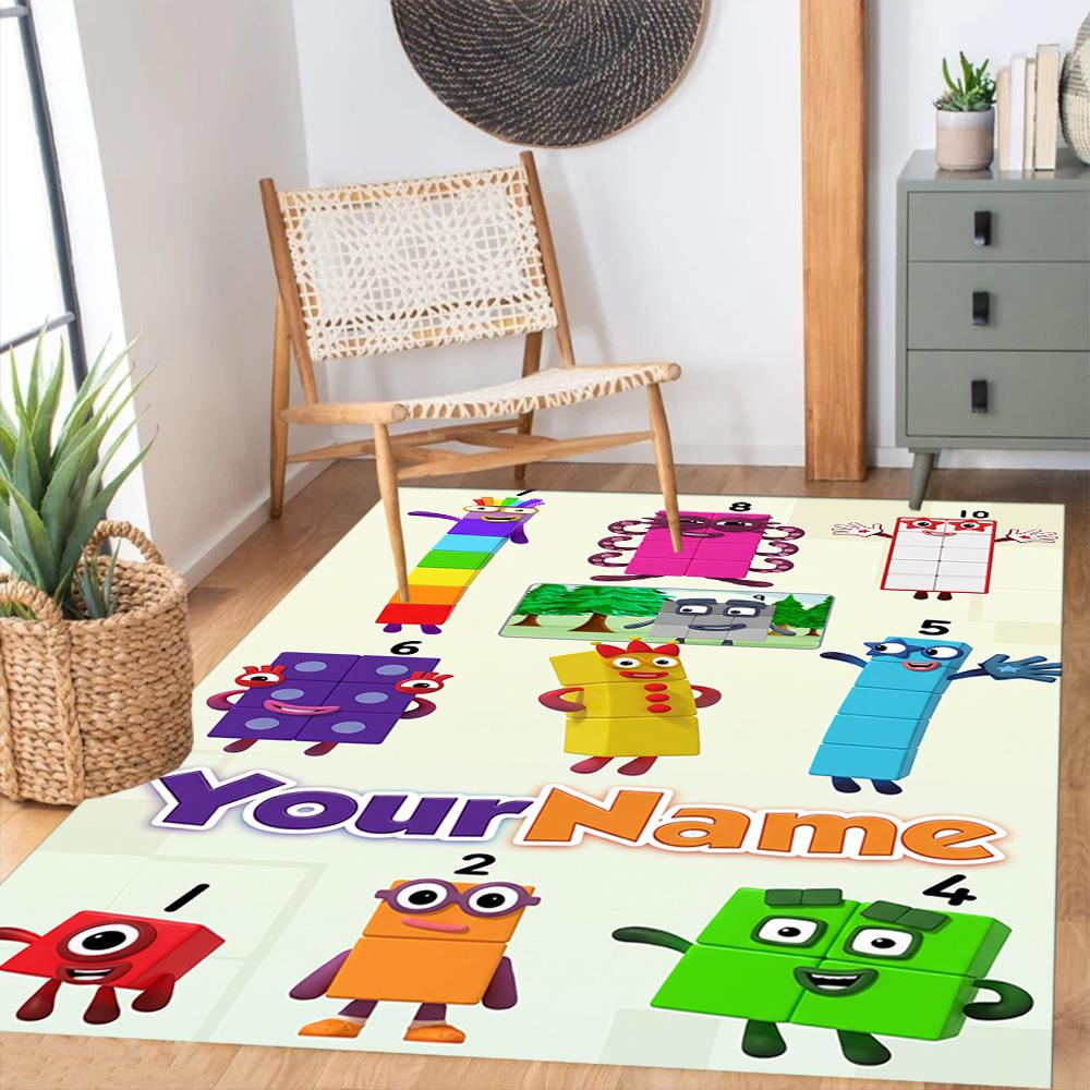 Numberblocks Customize Text Carpet Perfect for Playrooms Bedrooms Balcony Hallway Antislip Carpet Office home decor Perfect Gift for Women/Men