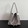 Commuter large-capacity underarm shoulder bag, pure hand-woven bag, fashionable and simple, portable child and mother tote bag for women