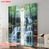 Set Of 2 Plane Printing Creative Curtains Waterfall Landscape Versatile Polyester Without Rod Holiday Bedroom Curtain For Master Made