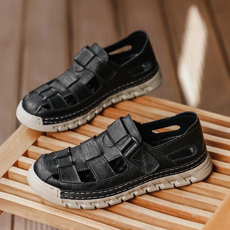 Men's Large Size Closed-Toe Summer Sandals: Outdoor, Water-Crossing, Beach, Driving, Dual-Use Sports, Hollow Design