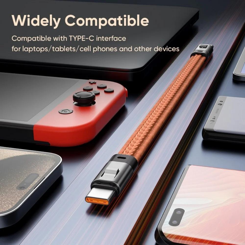 USB C Cable Keychain Charger Cable, Short 240W PD Fast Charging Cord, USB C to USB C Cable for Electronic smart devices