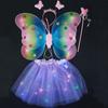 Světelný oblek Anděl Svítící křídla Blikající motýlí sukně LED Dětské kostýmy Rekvizity Dívčí sukně
