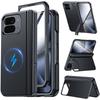 Magnetic for Google Pixel 10 Pro Fold Phone Case with Stand,Fit for Magsafe,Hinge Protection,Built-in Dual Hidden Kickstand,Screen Protector-Black