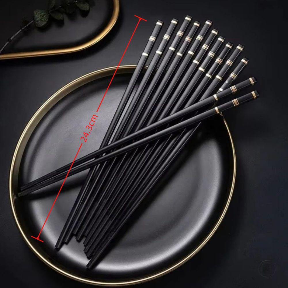 5 Paare Wiederverwendbare Chinesische Japanische Essstäbchen Legierung Essstäbchen Sushi Stäbchen Koreanische Essstäbchen Rutschfest Kochwerkzeuge Lebensmittelclip