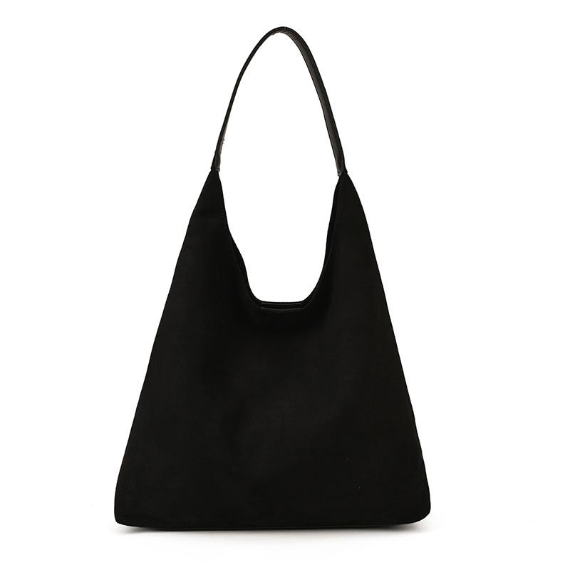 Women's Retro Velvet Shoulder Bag 2025: Large Capacity Autumn/Winter Tote, Bucket-Style Commute Bag