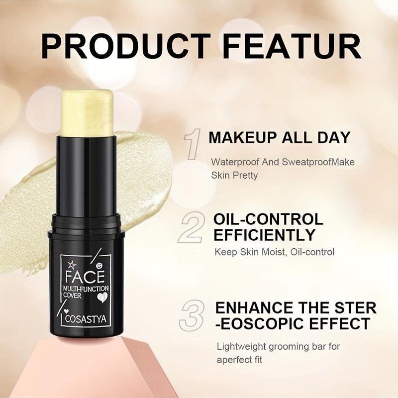 Waterproof Blush Stick - Matte Finish, Strong Concealer, All Skin Tones, Berry & Pink Shades for a Natural Glow