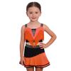 Kinder Mädchen Farbblock Latin Dance Crop Top Breite Schulterträger Quasten Strasssteine mit elastischem Bund Rock für Tango Rumba Gesellschaftstanz Performance