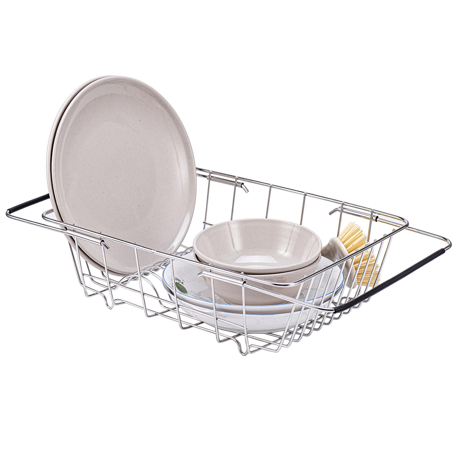 Dish Drying Rack, Over The Sink, in Sink Or On Counter, Over The Sink Dish Drainer Drying Rack Dish Rack Dish Drainer Basket Shelf, for Kitchen Counte